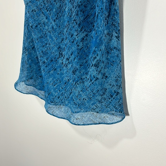 CAbi Brilliant Blue and Black Tank Top Spaghetti Strap Flowey Lightweight - Picture 3 of 5